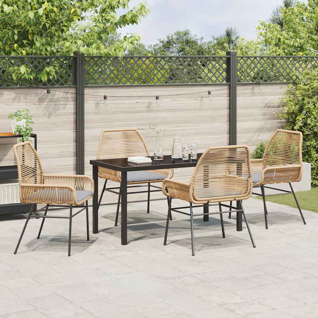 Set da Pranzo per Giardino 5 pcs Marrone polyrattan - homemem39