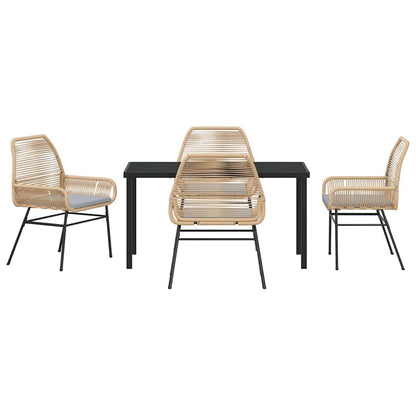 Set da Pranzo per Giardino 5 pcs Marrone polyrattan - homemem39