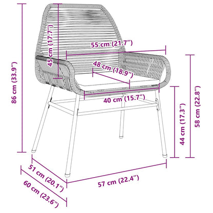 Set da Pranzo per Giardino con cuscino 5 pcs Marrone polyrattan | homemem39