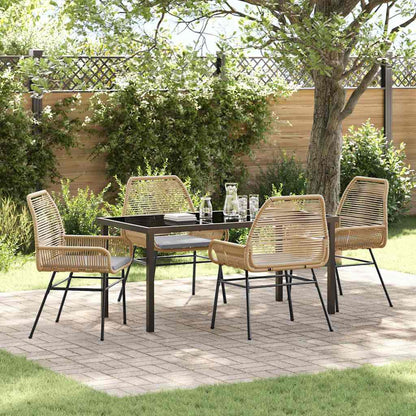 Set da Pranzo per Giardino 5 pcs Marrone polyrattan - homemem39