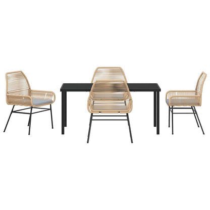 Set da Pranzo per Giardino 5 pcs Marrone polyrattan - homemem39