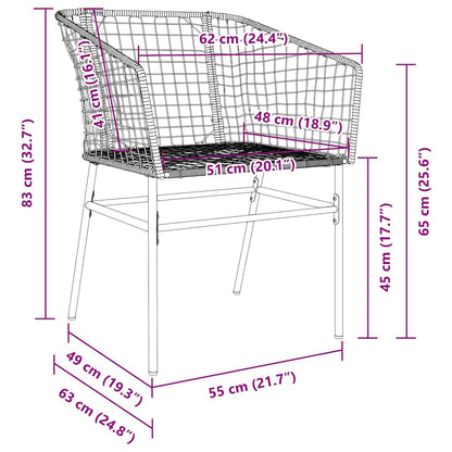Set da Pranzo per Giardino 5 pcs Nero polyrattan | homemem39