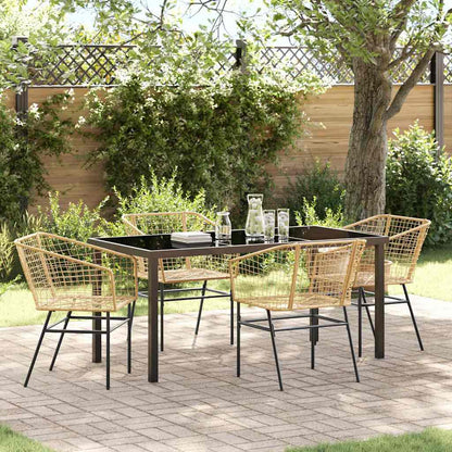 Set da Pranzo per Giardino 5 pcs Marrone polyrattan - homemem39