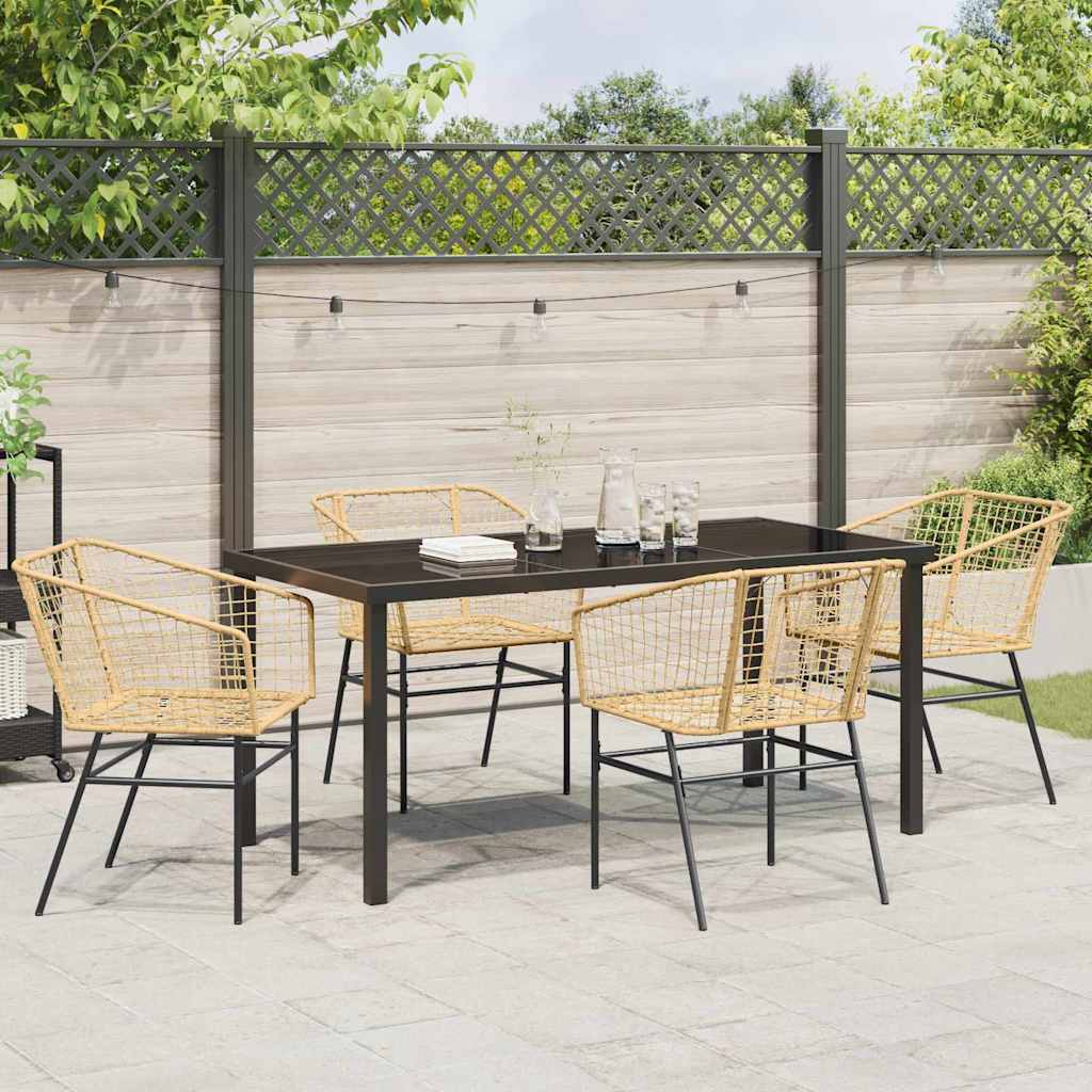 Set da Pranzo per Giardino 5 pcs Marrone polyrattan - homemem39
