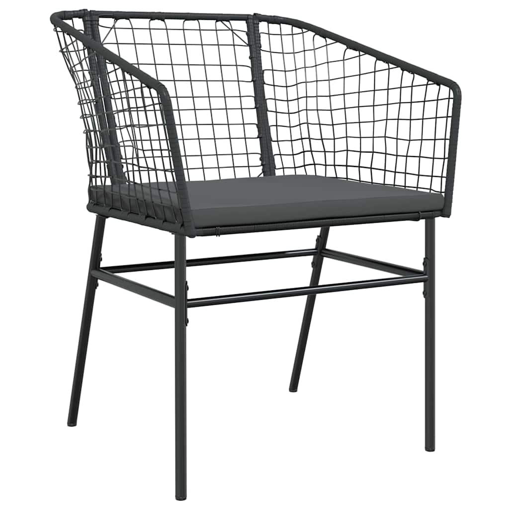 Set da Pranzo per Giardino 5 pcs Nero polyrattan - homemem39