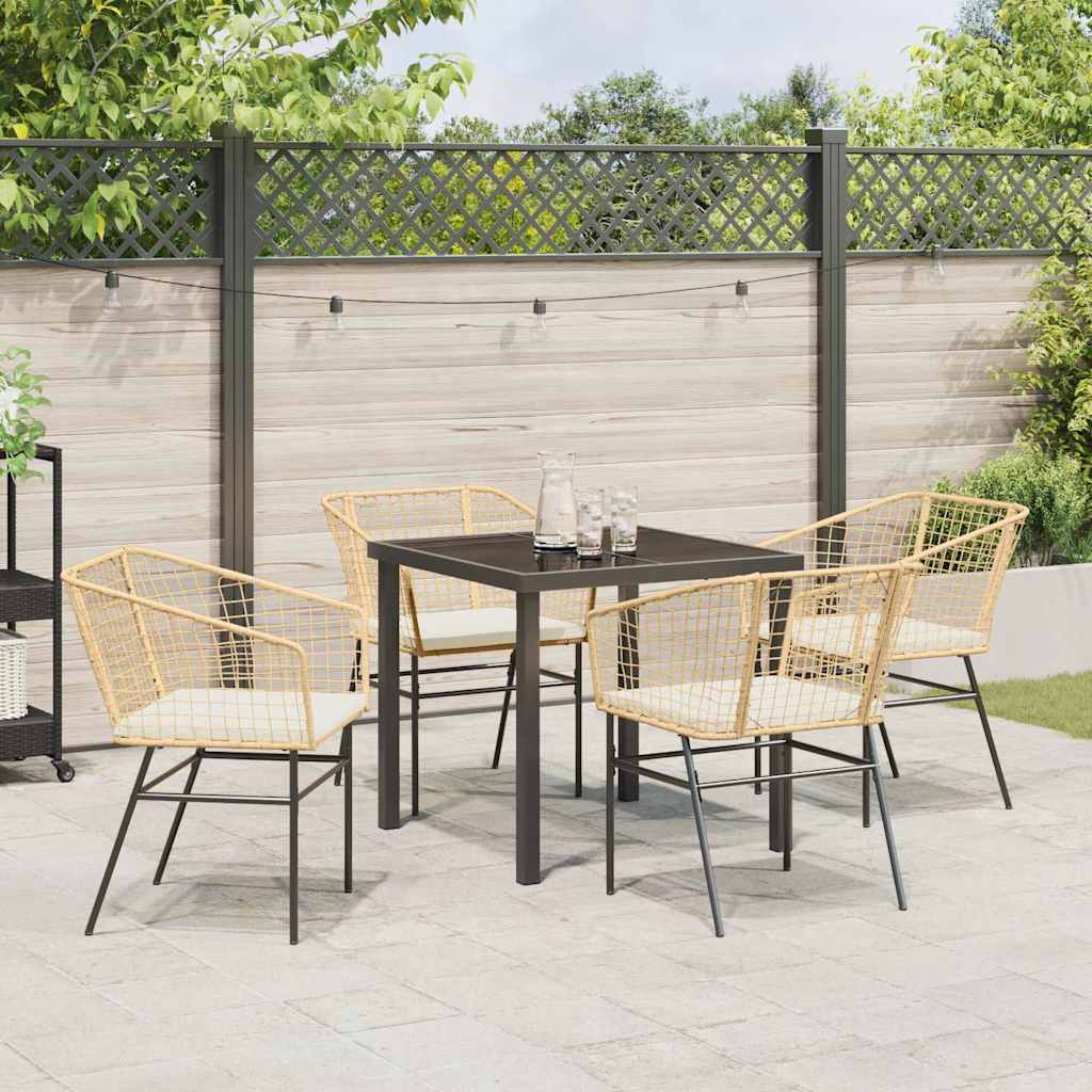 Set da Pranzo per Giardino 5 pcs Marrone polyrattan - homemem39