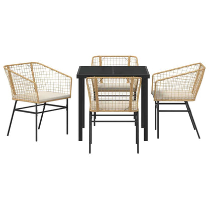 Set da Pranzo per Giardino 5 pcs Marrone polyrattan - homemem39