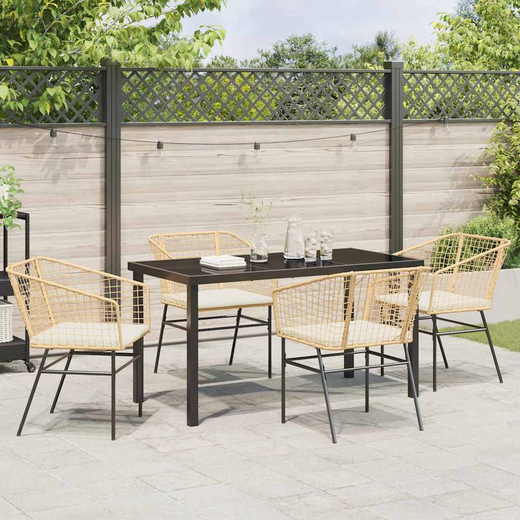 Set da Pranzo per Giardino 5 pcs Marrone polyrattan - homemem39
