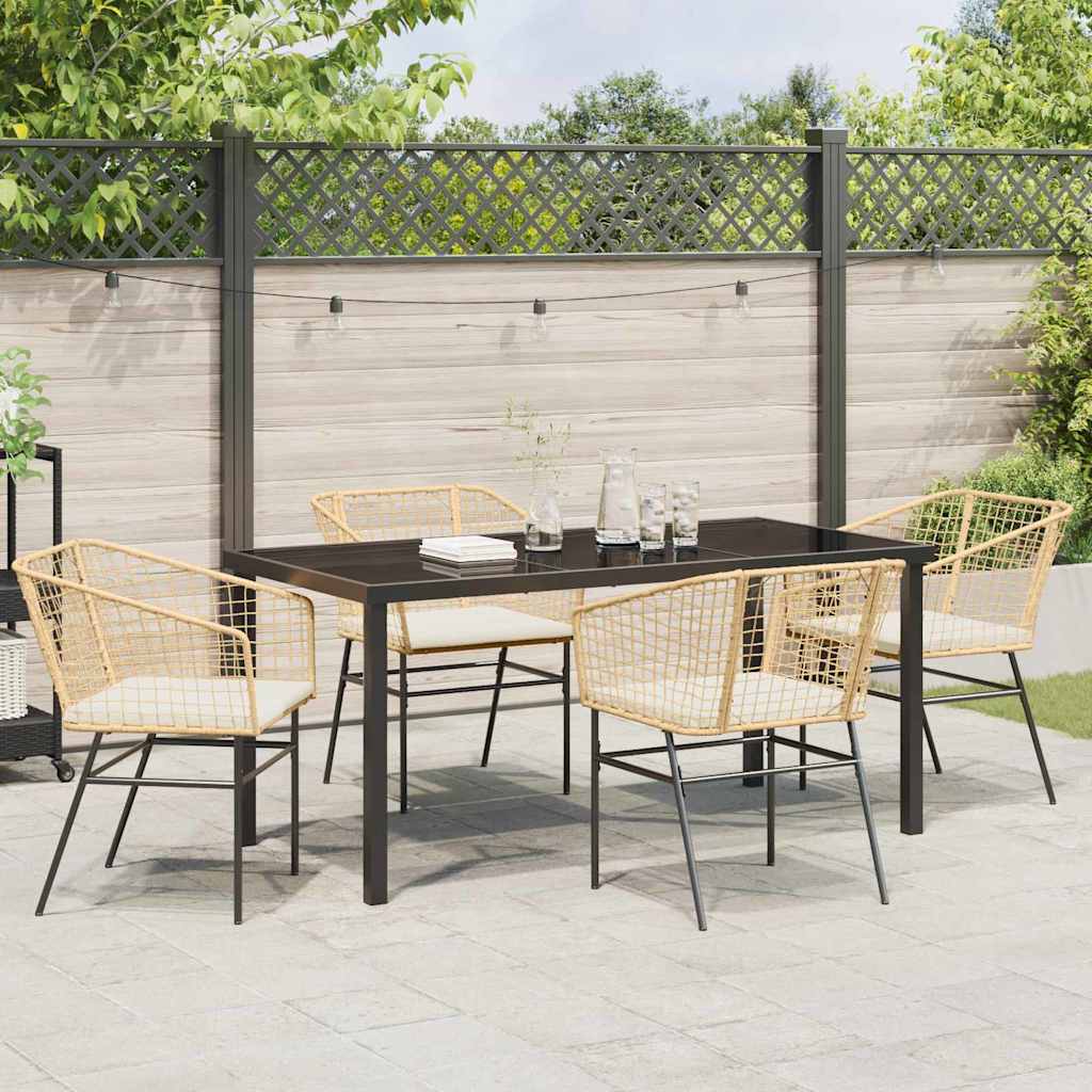 Set da Pranzo per Giardino 5 pcs Marrone polyrattan - homemem39
