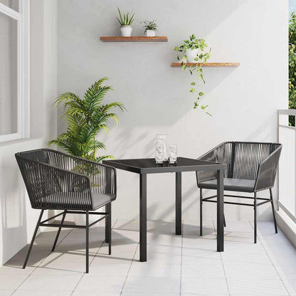 Set da Pranzo per Giardino con cuscino 3 pcs Nero | homemem39
