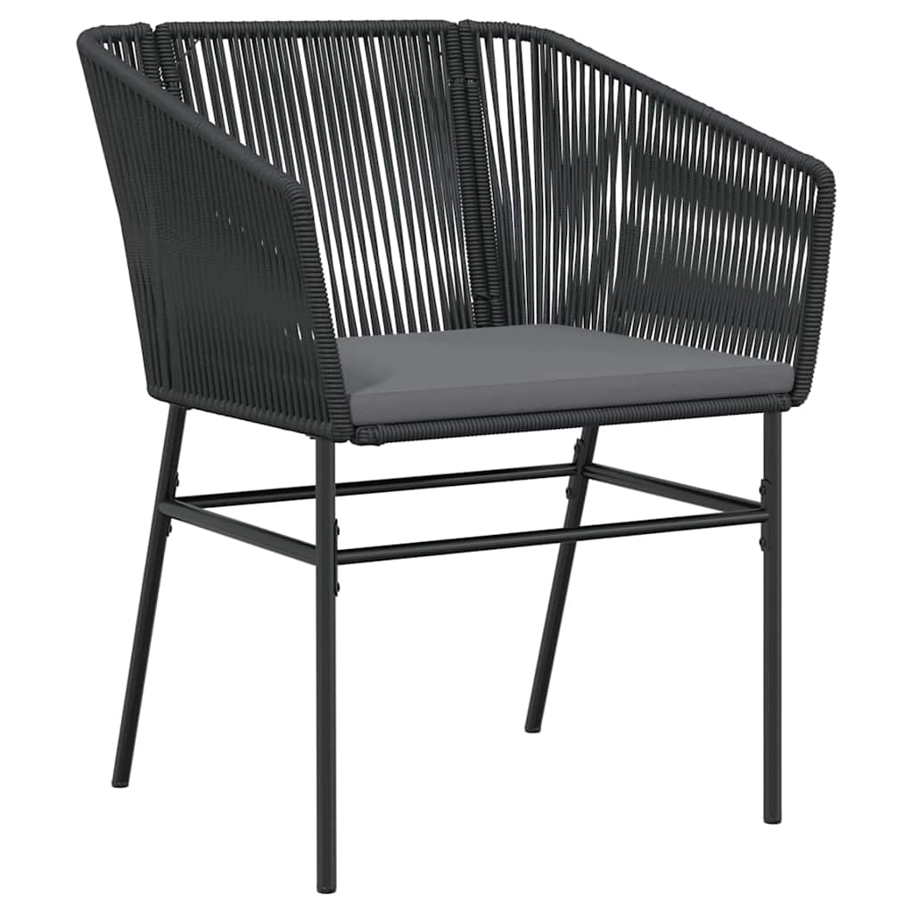 Set da Pranzo per Giardino con cuscino 3 pcs Nero | homemem39