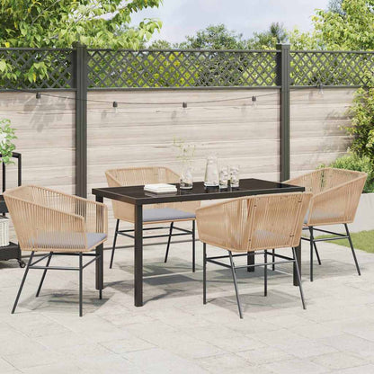 Set da Pranzo per Giardino 5 pcs Marrone Poly Rattan - homemem39