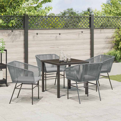 Set da Pranzo per Giardino 5 pcs Grigio Poly Rattan - homemem39