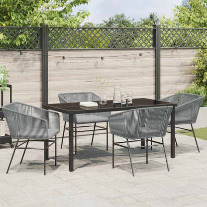 Set da Pranzo per Giardino 5 pcs Grigio Poly Rattan - homemem39
