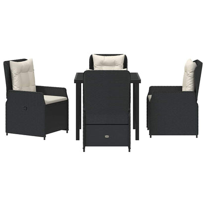 Set da Pranzo per Giardino 5 pcs Nero polyrattan - homemem39