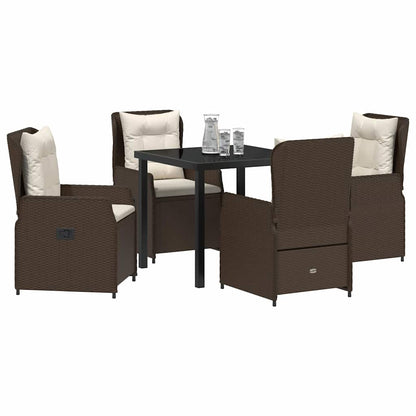 Set da Pranzo per Giardino 5 pcs Marrone polyrattan - homemem39