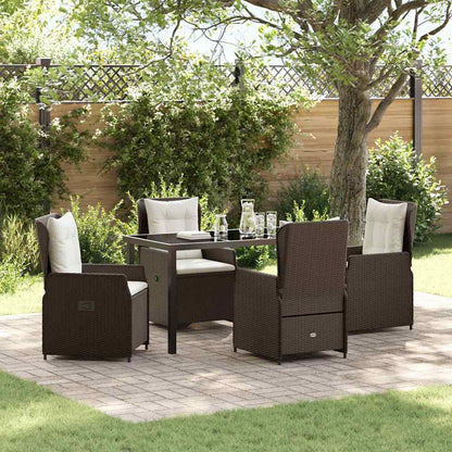 Set da Pranzo per Giardino 5 pcs Marrone polyrattan - homemem39