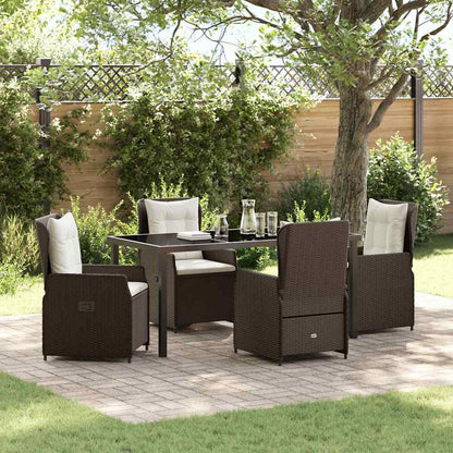 Set da Pranzo per Giardino 5 pcs Marrone polyrattan - homemem39