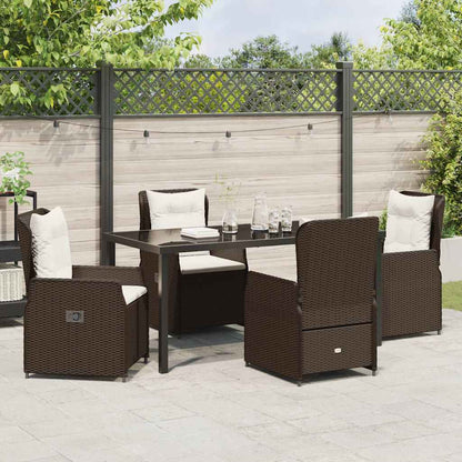 Set da Pranzo per Giardino 5 pcs Marrone polyrattan - homemem39