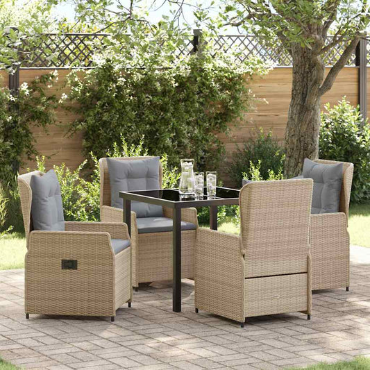 Set da Pranzo per Giardino 5 pcs Beige polyrattan - homemem39