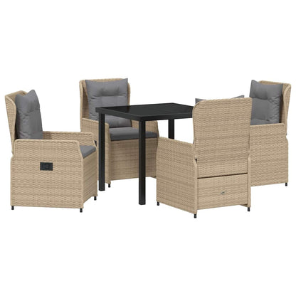 Set da Pranzo per Giardino 5 pcs Beige polyrattan - homemem39