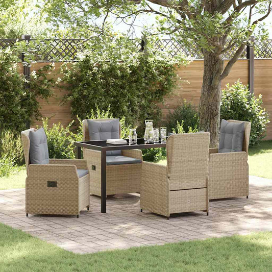 Set da Pranzo per Giardino 5 pcs Beige polyrattan - homemem39