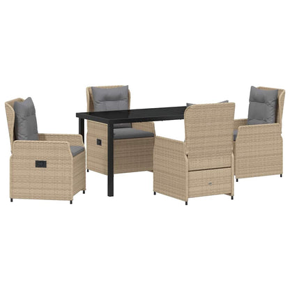 Set da Pranzo per Giardino 5 pcs Beige polyrattan - homemem39