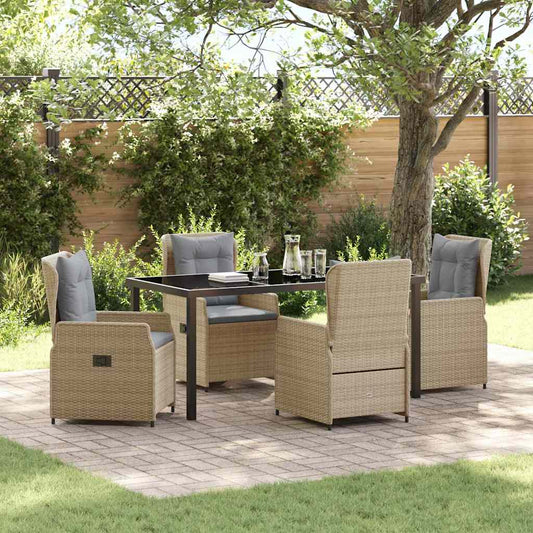 Set da Pranzo per Giardino 5 pcs Beige polyrattan - homemem39