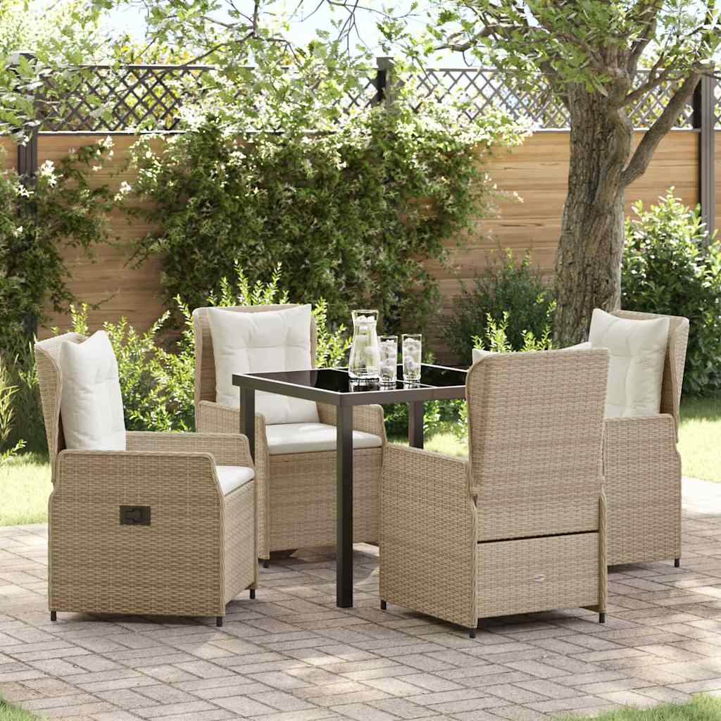 Set da Pranzo per Giardino 5 pcs Beige polyrattan - homemem39
