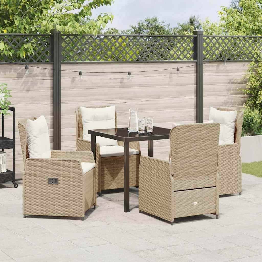 Set da Pranzo per Giardino 5 pcs Beige polyrattan - homemem39