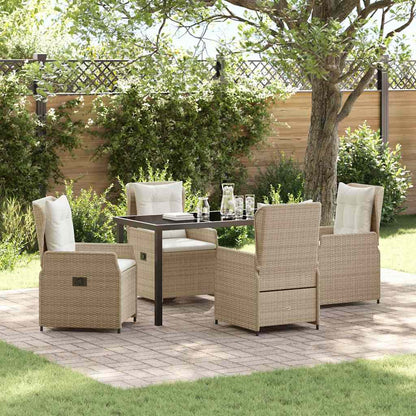 Set da Pranzo per Giardino 5 pcs Beige polyrattan - homemem39