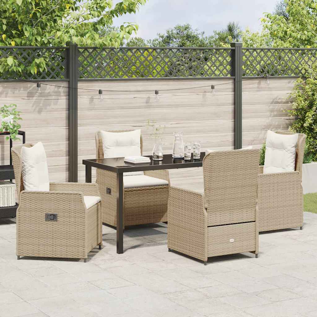 Set da Pranzo per Giardino 5 pcs Beige polyrattan - homemem39