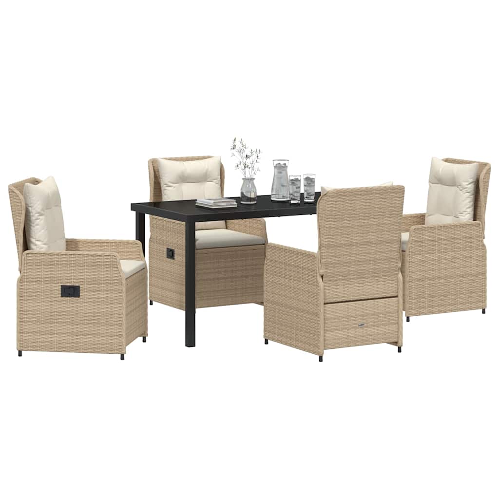 Set da Pranzo per Giardino 5 pcs Beige polyrattan - homemem39