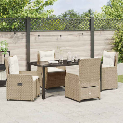 Set da Pranzo per Giardino 5 pcs Beige polyrattan - homemem39