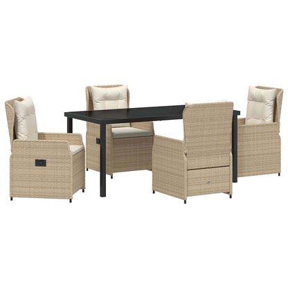 Set da Pranzo per Giardino 5 pcs Beige polyrattan - homemem39