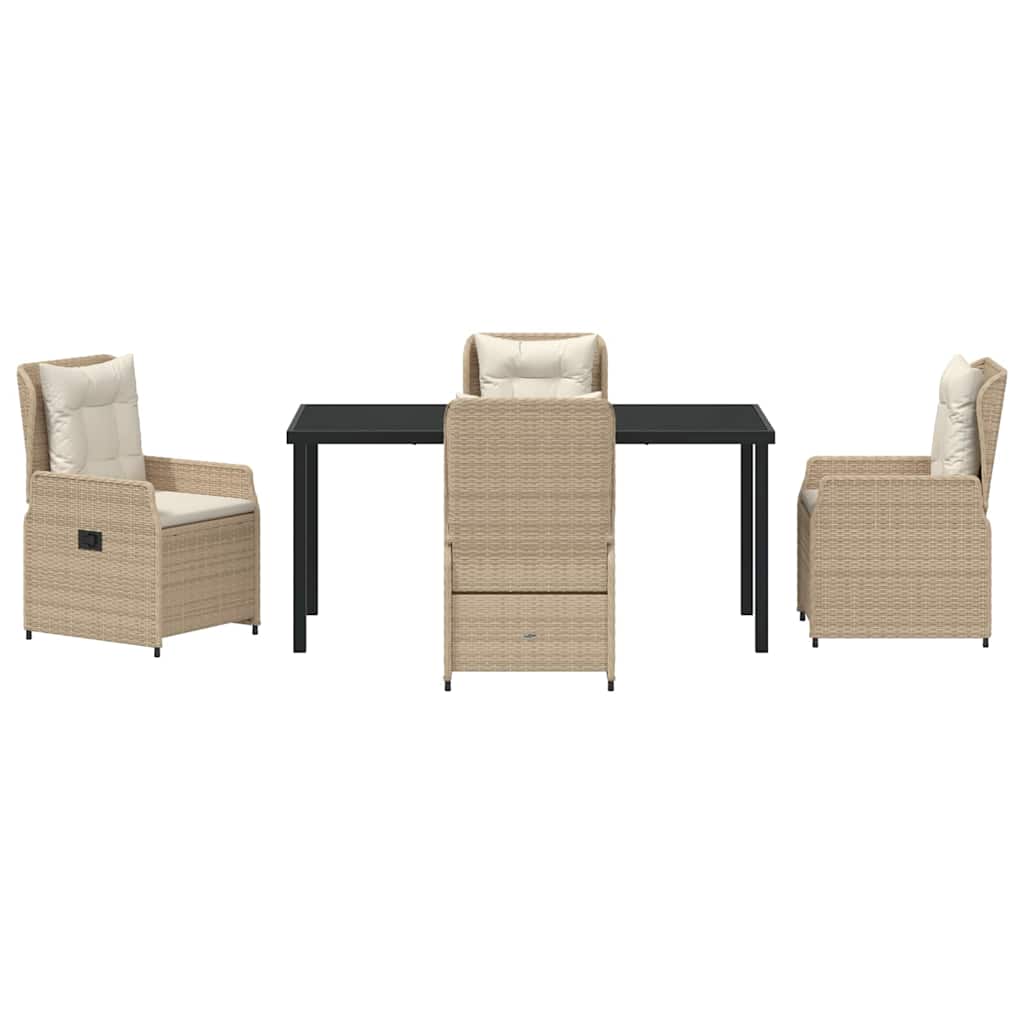Set da Pranzo per Giardino 5 pcs Beige polyrattan - homemem39