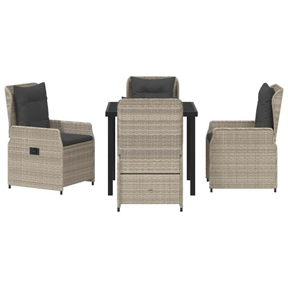 Set da Pranzo per Giardino 5 pcs Grigio chiaro polyrattan - homemem39