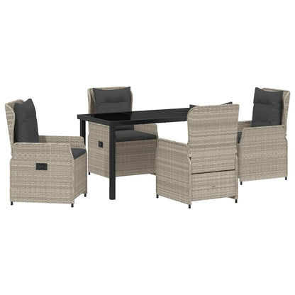 Set da Pranzo per Giardino 5 pcs Grigio chiaro polyrattan - homemem39