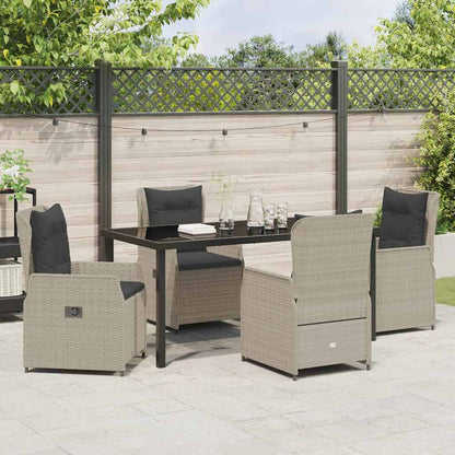 Set da Pranzo per Giardino 5 pcs Grigio chiaro polyrattan - homemem39