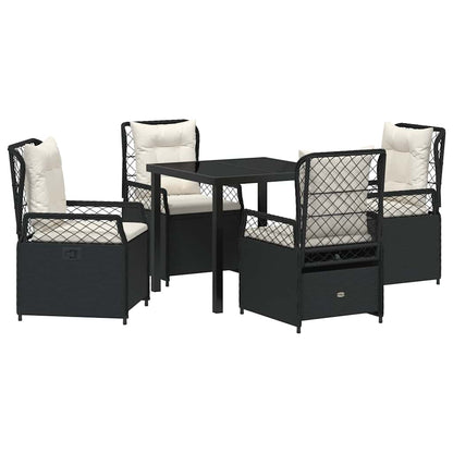 Set da Pranzo per Giardino 5 pcs Nero polyrattan - homemem39