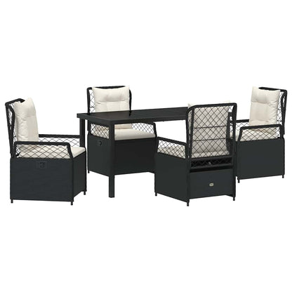 Set da Pranzo per Giardino 5 pcs Nero polyrattan - homemem39