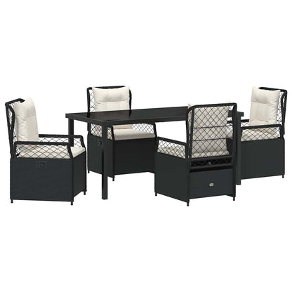 Set da Pranzo per Giardino 5 pcs Nero polyrattan - homemem39