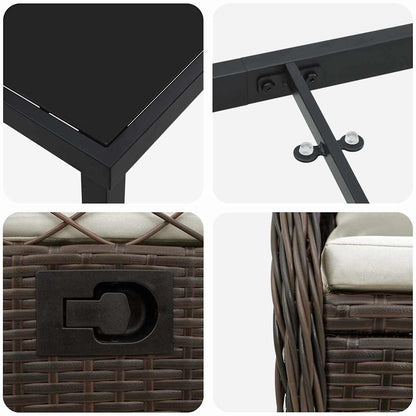 Set da Pranzo per Giardino 5 pcs Marrone polyrattan - homemem39