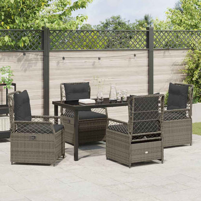 Set da Pranzo per Giardino 5 pcs Grigio polyrattan - homemem39