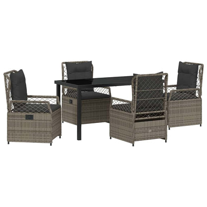 Set da Pranzo per Giardino 5 pcs Grigio polyrattan - homemem39