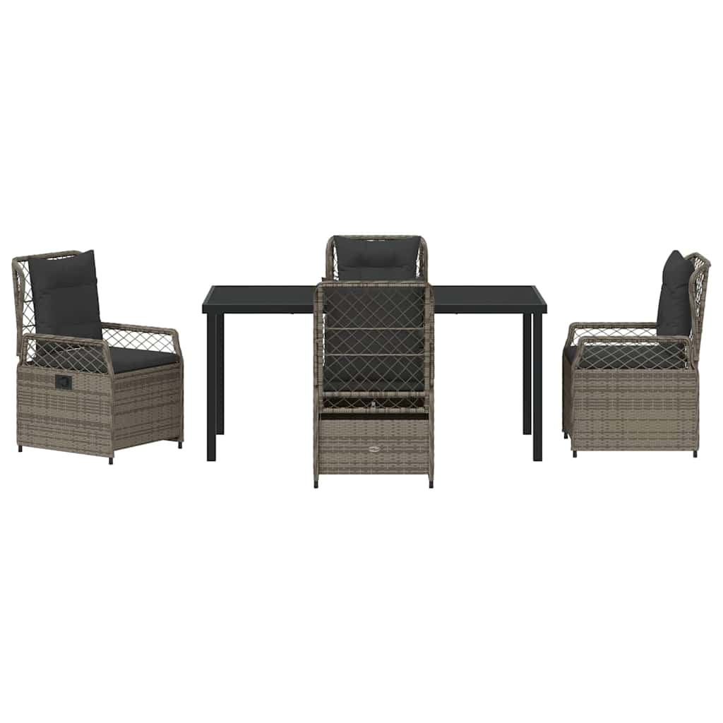 Set da Pranzo per Giardino 5 pcs Grigio polyrattan - homemem39