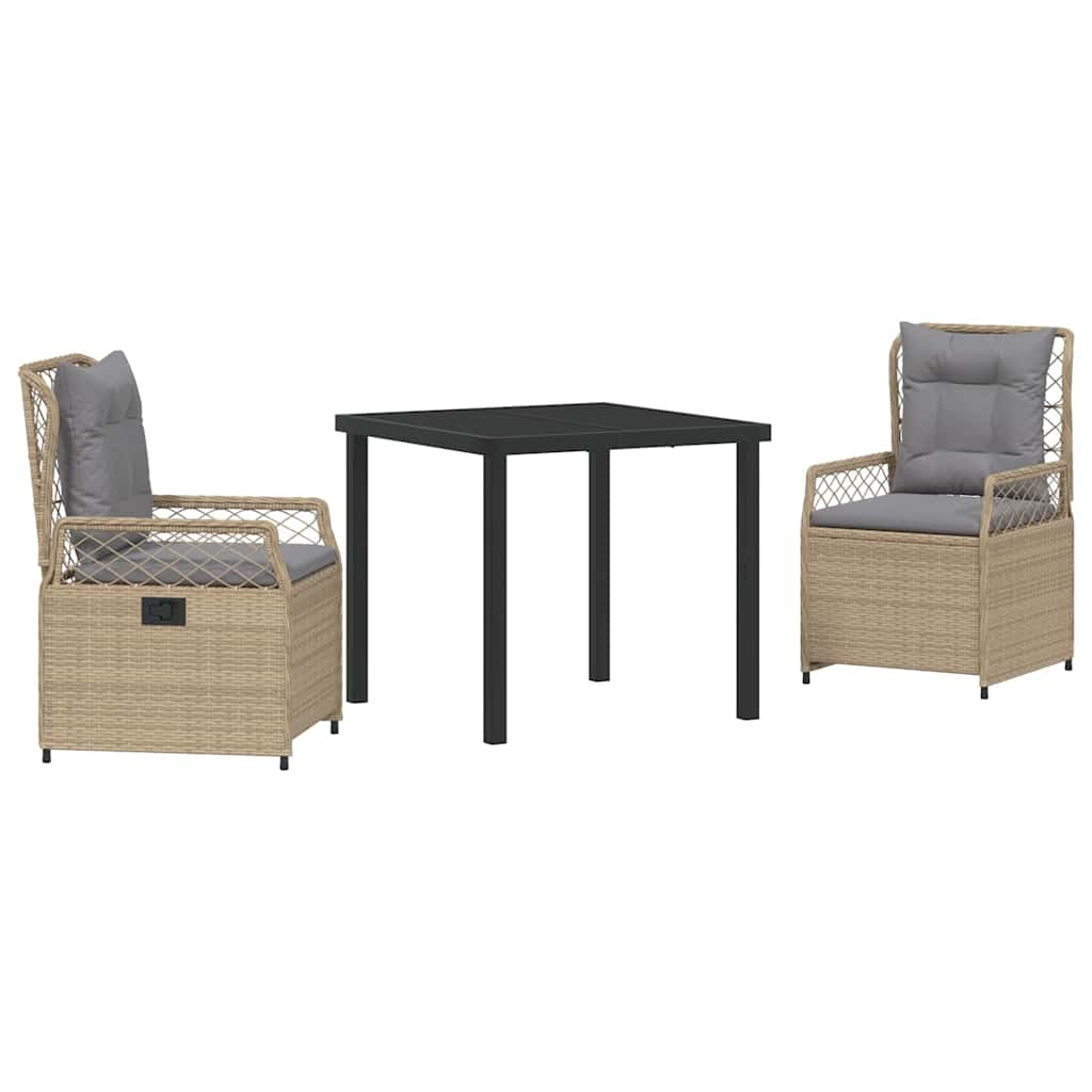 Set da Pranzo per Giardino 3 pcs Beige polyrattan - homemem39