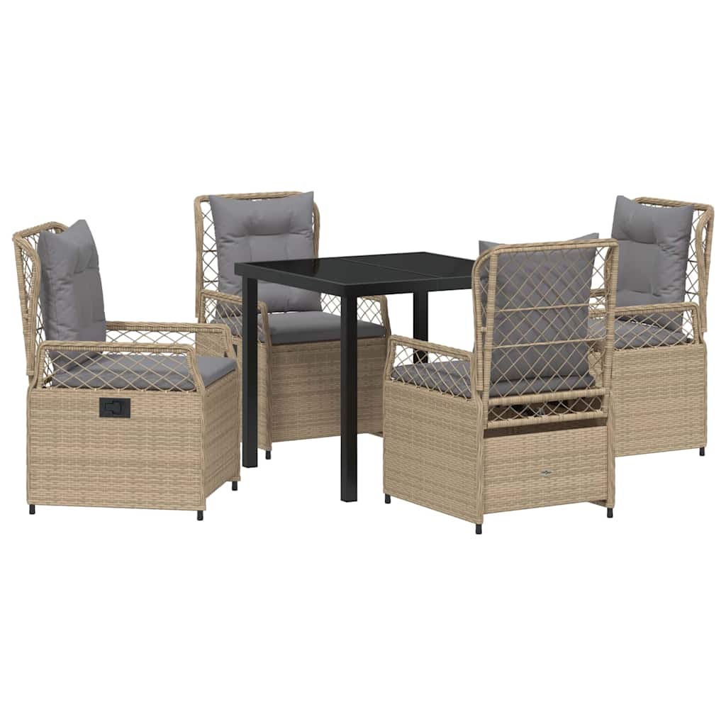 Set da Pranzo per Giardino 5 pcs Beige polyrattan - homemem39