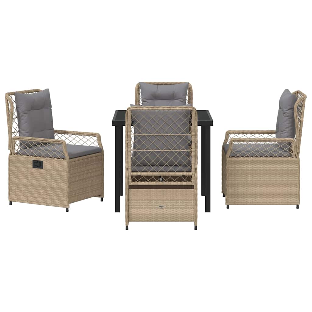 Set da Pranzo per Giardino 5 pcs Beige polyrattan - homemem39