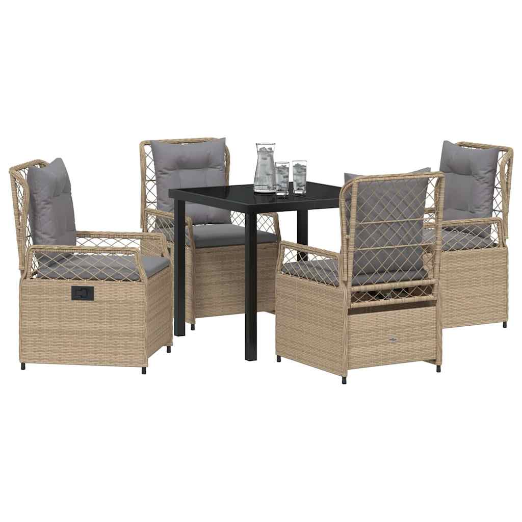 Set da Pranzo per Giardino 5 pcs Beige polyrattan - homemem39